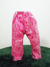 (B35I20) Clothes American Handmade Pink Paisley Pants 18&quot; Inch Doll  - $9.99