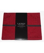 4 Ralph Lauren Red Tone on Tone Damask Paisley Double Sided 14 x 19 Plac... - $57.61 CAD