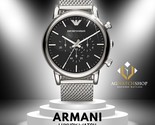 Emporio Armani Herren-Chronograph, Edelstahl, schwarzes Zifferblatt, 46 ... - $129.74