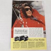 Cine Kodak Vtg 1940 Print Ad Original Full Page Color Advertising Christmas Gift - $9.89