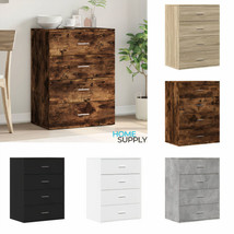 Modern Wooden Chest Of 4 Drawers Sideboard Storage Cabinet Unit Wood Cabinets - £94.37 GBP+