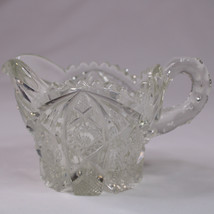 Vintage Imperial Glass Crystal Uncut Hobstar Button Clear Creamer Pitche... - $3.99