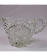 Vintage Imperial Glass Crystal Uncut Hobstar Button Clear Creamer Pitche... - €3,41 EUR