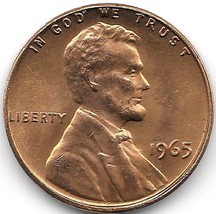 United States Unc 1965-P Lincoln Memorial Cent~Free Shipping - £1.64 GBP