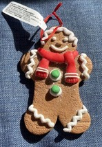 2023 Holiday Time Gingerbread Man Red Scarf Christmas Tree Ornament 4.5” New - £8.78 GBP