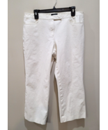 Theory Pants White Capri Crop Twill Cropped Size 12 - $360.18 MXN