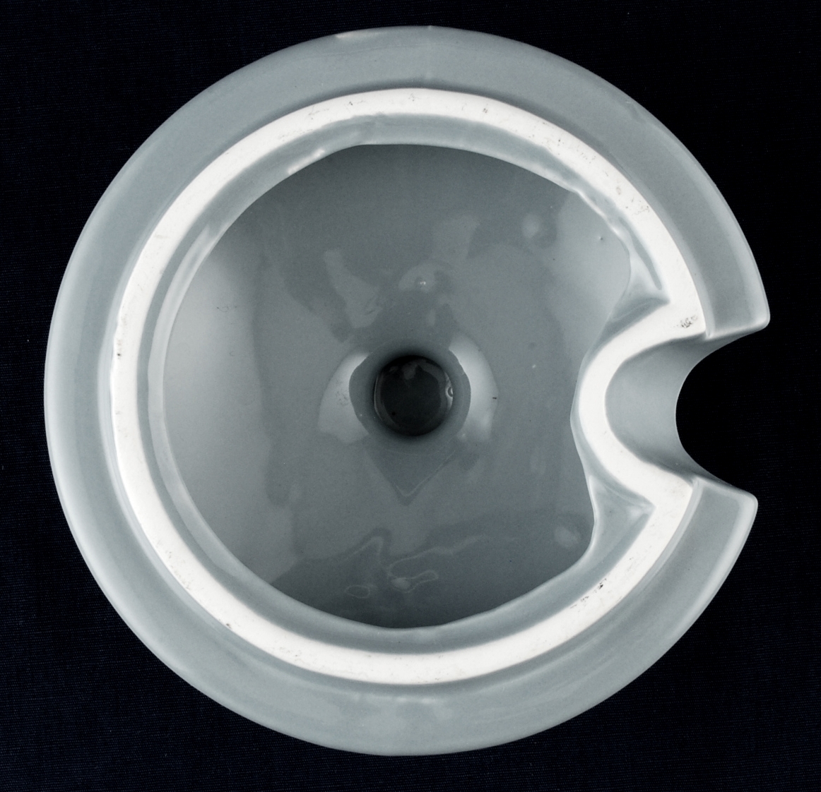 Lid Plain Round Gray Ceramic with Notch for Spoon Tureen Orphan Lid Item image 2