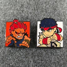 Set of 2 - Street Fighter Akuma and Ryu Enamel Pin Metal Lapel Lanyard B... - $216.67 MXN