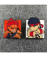 Set of 2 - Street Fighter Akuma and Ryu Enamel Pin Metal Lapel Lanyard B... - $216.67 MXN