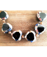 Black Glass Heart Beaded Bracelet - £15.64 GBP