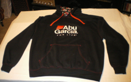 Abu Garcia For Life Fishing Fisherman Xl Pullover Hoodie Sewn Logos Black Jacket - £20.44 GBP