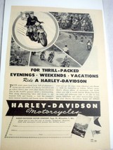1946 Ad Harley-Davidson Motorcycles, Milwaukee, Wisc. For Thrill-Packed Evenings - $7.99