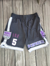 Sacramento Kings NBA ~ De&#39;Aaron Fox #5 Basketball Shorts 100% Cotton ~ Sz L - £30.93 GBP