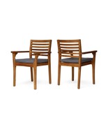 Christopher Knight Home Patio Dining Chairs Teak Finish + Dark Gray - £153.75 GBP