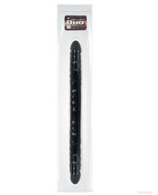 17&quot; Slim Jim Duo Veined Super Slim Double Dong - Black - £20.85 GBP