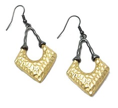 Auralee &amp; Co. Gold Tone Hammered &amp; Hematite Arrow Dangle Earrings [Jewelry] - £11.98 GBP