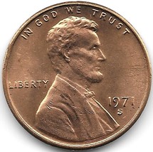 United States Unc 1971-S Lincoln Memorial Cent~Free Shipping - £2.24 GBP