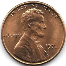 United States Unc 1971-P Lincoln Memorial Cent~Free Shipping - £2.00 GBP