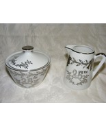 Vintage Porcelain Creamer Sugar 25th Anniversary Lefton China - $35.92