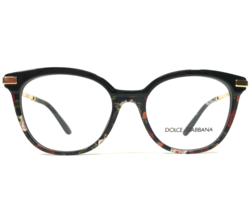 Dolce and Gabbana Eyeglasses Frames DG3346 3400 Floral Black Gold 52-18-140 - £104.45 GBP