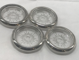 Lot Of 4 Vintage Italian Silver Plated and Cut Crystal Coasters / Ashtra... - $8.60