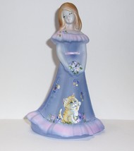 Fenton Glass Kimberlight Blue Tabby Cat Kitten Bridesmaid Doll Ltd Ed #7/49 - $242.02