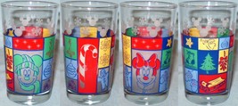 Disney Christmas Juice Glass featuring Mickey &amp; Minnie Mouse - £3.94 GBP