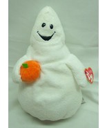 TY Pluffies SHUDDER THE HAPPY GHOST W/ PUMPKIN 9" Plush Stuffed Animal 2007 NEW - £14.64 GBP