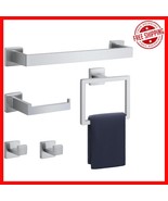 Durable Stainless Steel 5-Piece Wall-Mounted Towel Rack Set in Brushed F... - €53,38 EUR