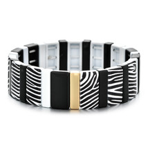 New Boho Black Texture Enamel Tile Bracelet Bangle Men Jewellery Trendy Bracelet - £12.35 GBP