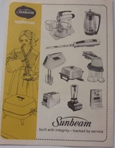 Vintage Sunbeam Appliances Product Flyer 1972  - $2.99