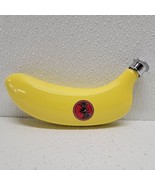 True Peel Banana Flask Stainless Steel 6 oz Bacardi Rum Bat Logo Yellow - £22.24 GBP