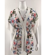 Milken Swimsuit Cover Up Juniors Lace Trim Caftan White Floral Size Smal... - $617.46 MXN