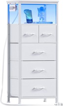 Furnulem Dresser For Bedroom, Tall Nightstand, Vertical Chest, 5 Drawer,... - $1,452.42 MXN