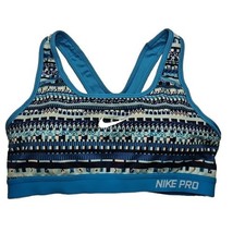 Nike Pro Dri-Fit Sports Bra Womens M Blue Multicolor Racerback Medium Support - £10.08 GBP