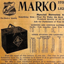 1917 Marko Automotive Storage Battery Advertisement Chas Miller Automobi... - $24.99