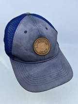 Lucchese 1883 Mesh Trucker Snapback Hat Cap Faded Distressed Blue Leathe... - $34.64