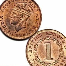GEORGE VI Emperor. RARE KM21. 1939 British Honduras. AU. Large 25mm 1 Ce... - $2,337.58 MXN