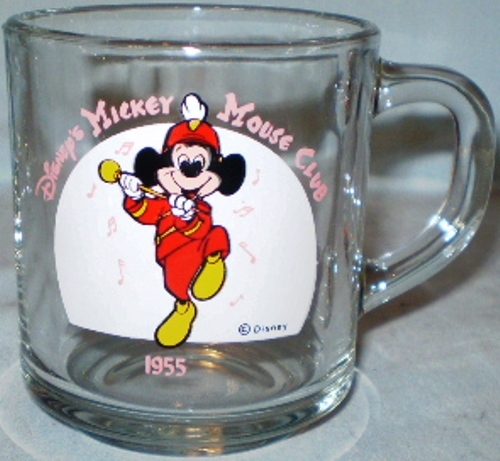 Disney Glass Mug 1955 Disney's Mickey Mouse Club - $6.50