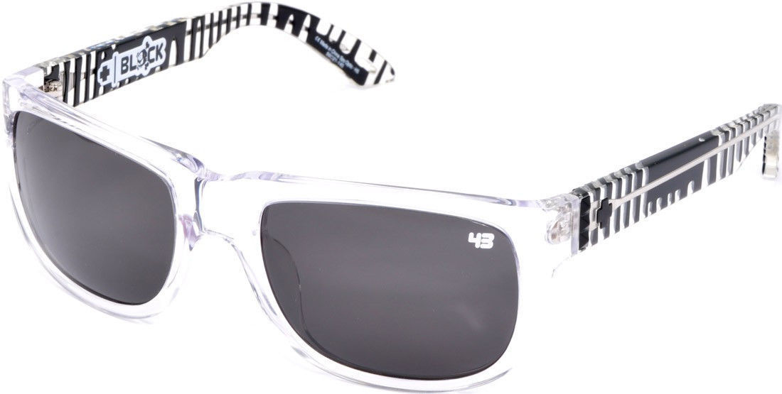 Spy Optic Kubrik Ken Block Sunglasses Clear Frame with Black Drips Grey Lenses - $70.13