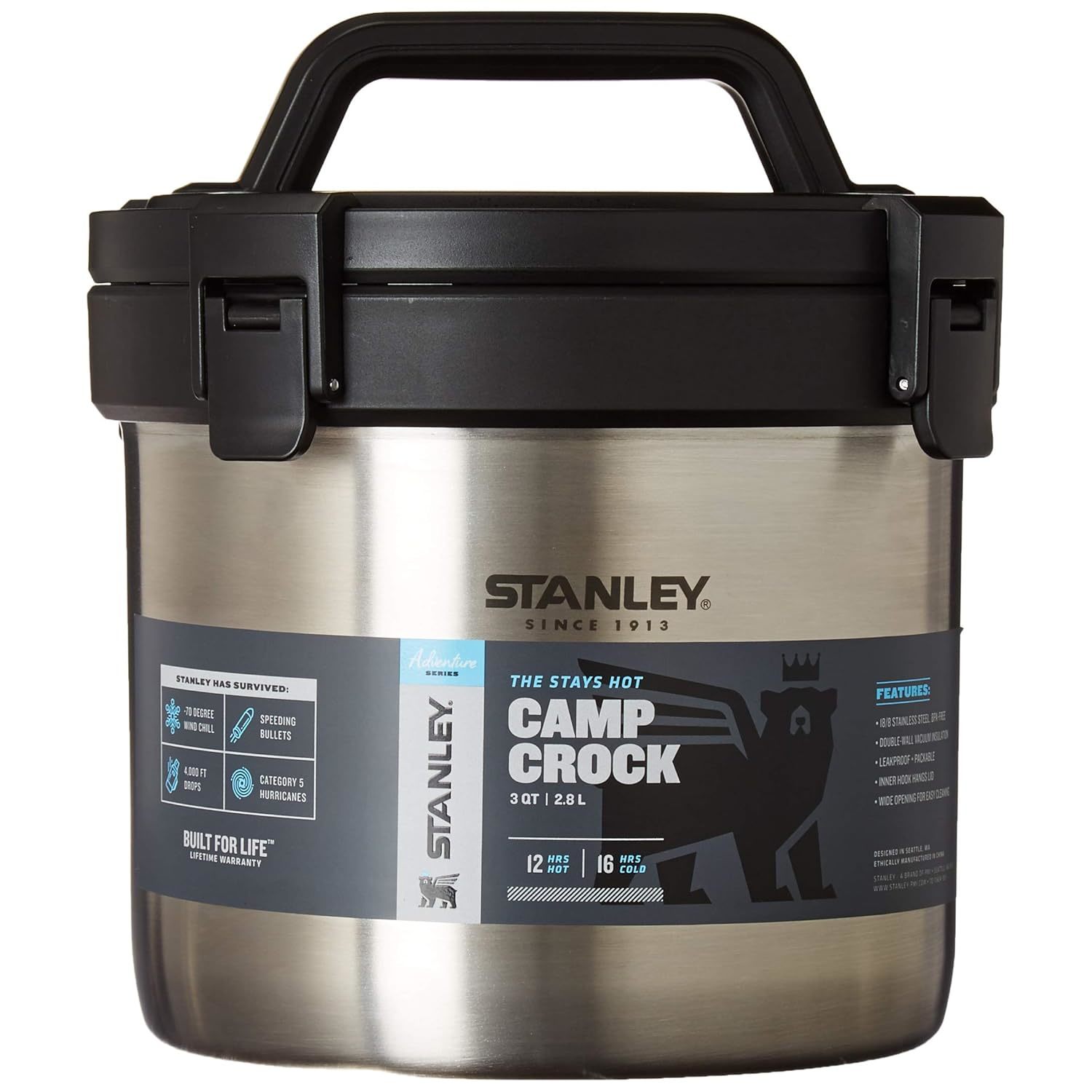 Stanley Adventure Stay Hot 3QT Camp Crock - Vacuum Insulated Stainless Steel Pot