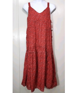 Joie Tiered Maxi Dress Womens XL Red Orange Sleeveless Straps Lined Tea ... - £29.20 GBP