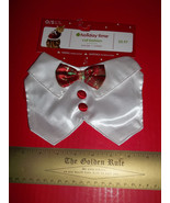 SimplyCat Pet Costume Cat Christmas Holiday Bow-Tie Fashion OSFM White C... - $5.69