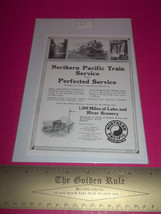 Home Treasure Railroad Train Northern Pacific Railway Perfected Service Ad Art - £7.44 GBP