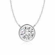 Authenticity Guarantee 
Bezel-Set Round Diamond Solitaire Necklace in 14K Whi... - £584.42 GBP