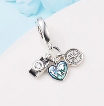 2023 New Authentic S925 Camera Travel World Triple Dangle for Pandora Br... - £9.42 GBP