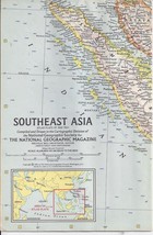 Southeast Asia National Geographic Map May 1961 - £3.15 GBP