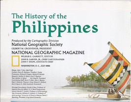 The History Of The Philippines National Geographic Map July 1986 - £4.75 GBP