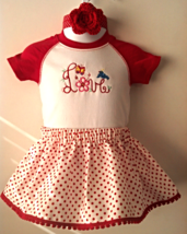 Infant Bodysuit - Valentine? Love - Sz 6 mo - Skirt, Headband &amp; Shoes - £21.53 GBP