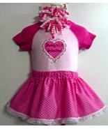 Infant Bodysuit, Skirt &amp; 2 Corker Barrettes - Daddy&#39;s Lil Valentine - Si... - $27.37 CAD